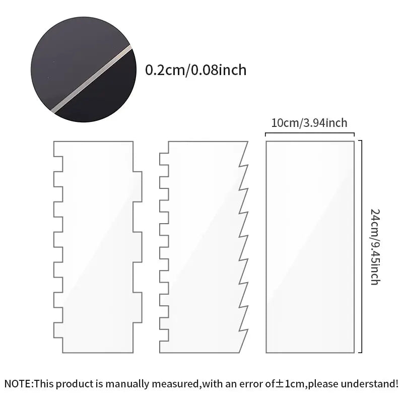 Afralia™ Cake Cream Scrapers: Saw Tooth Smoother Contour Pastry Dessert Baking Tools