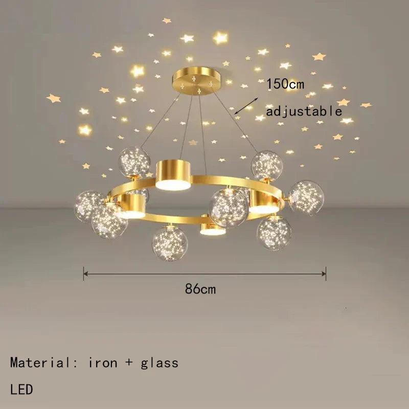 Afralia™ Modern Iron Glass LED Chandelier for Home Decor Lighting Fixtures