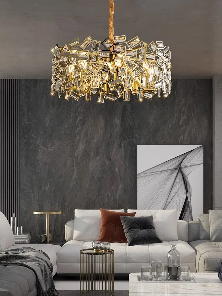 Afralia™ Crystal Chandelier: Modern Bedroom Lighting Fixture for Home Decoration