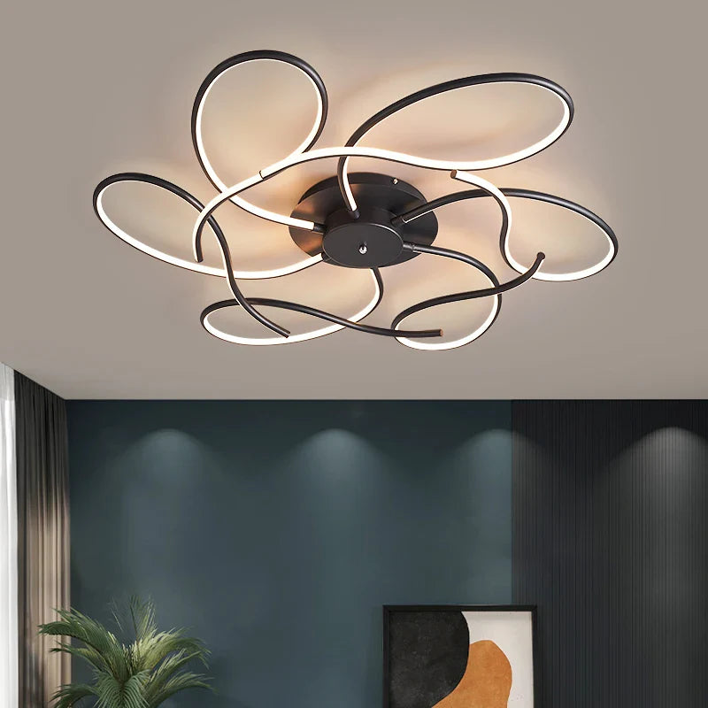 Afralia™ Modern LED Chandelier for Smart Home Alexa, Living Room and Bedroom Décor