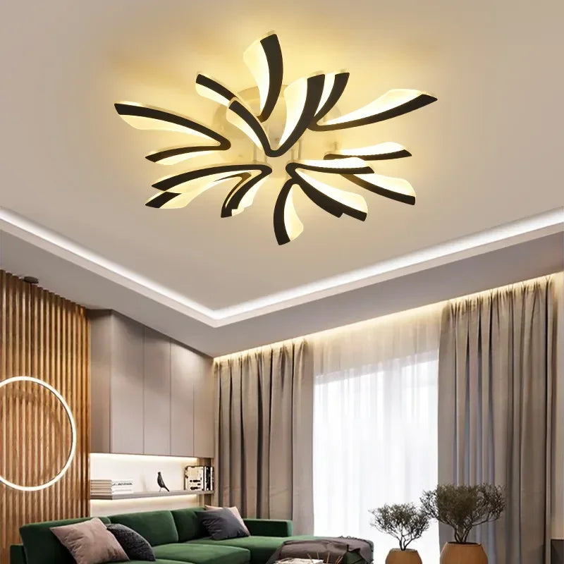 Afralia™ LED Ceiling Chandelier with Remote Control for Home Décor