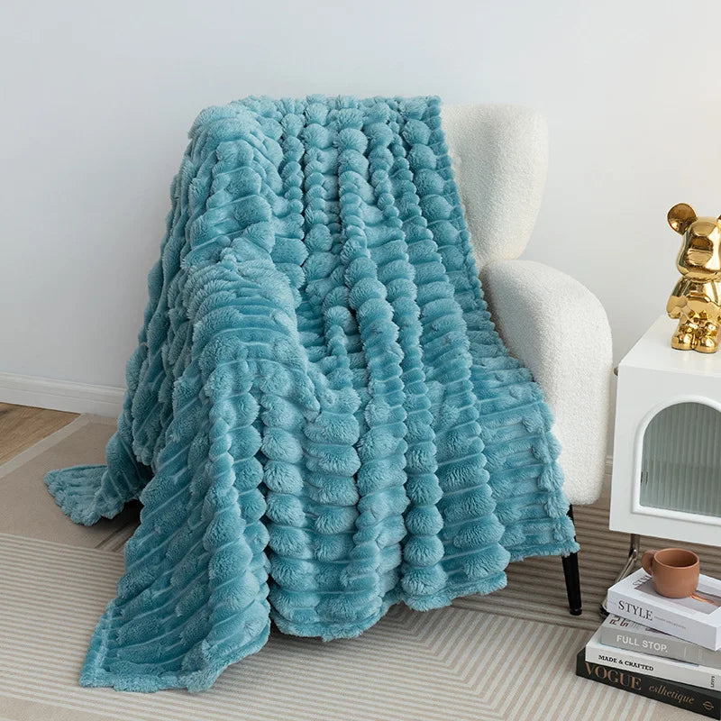 Afralia™ Faux Bamboo Knot Velvet Blanket: Soft, Cozy, All-Season Flannel Throw & Shawl
