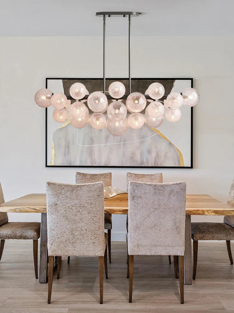 Afralia™ American Glass Bubble LED Chandelier - Trendy Vintage Hanging Lamp for Dinning Room