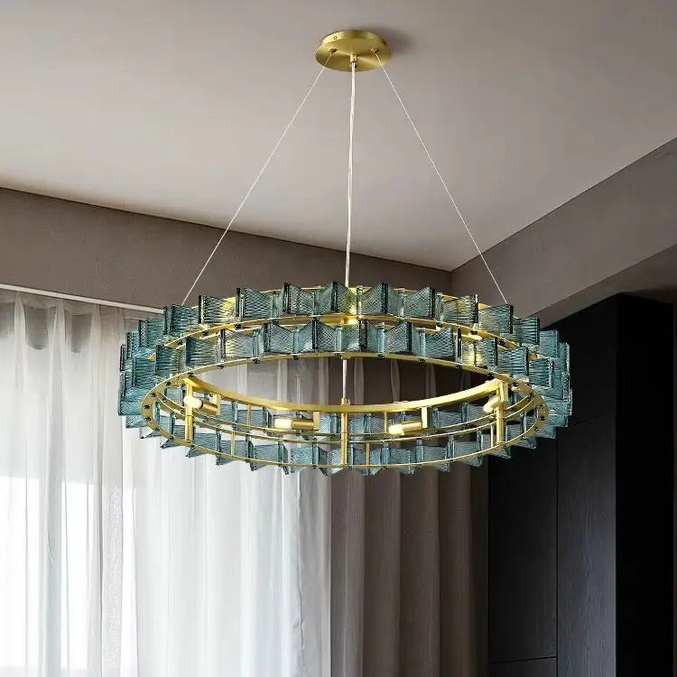 Afralia™ Blue Butterfly Glass LED Chandelier - Dimmable Indoor Decor Lamp