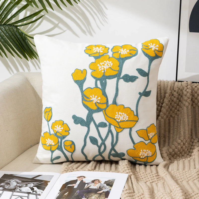 Afralia™ Wild Daisy Floral Pop Cushion Cover - Vivid Home Decoration