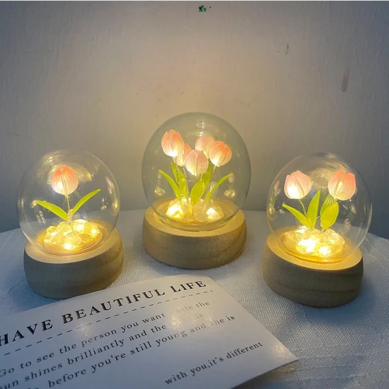 Afralia™ Tulip Night Light DIY Material Package for Romantic Ambient Lighting