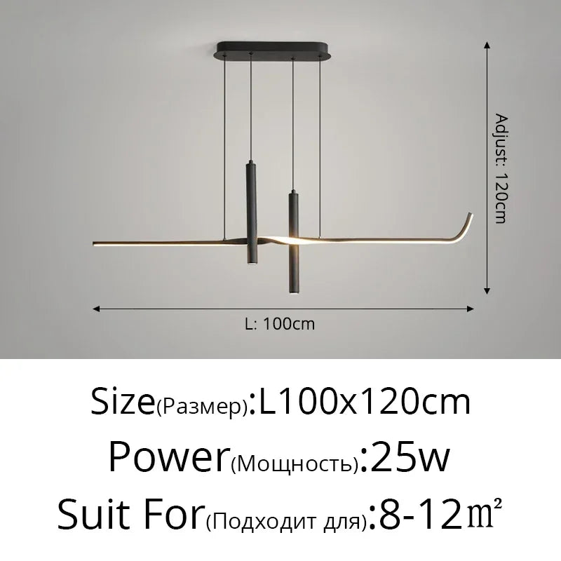 Afralia™ White Black LED Pendant Light Island for Home Decor Indoor Lighting