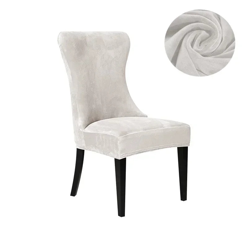 Afralia™ Velvet Fleece High Back Chair Covers: Elegant, Armless Seat Slipcovers