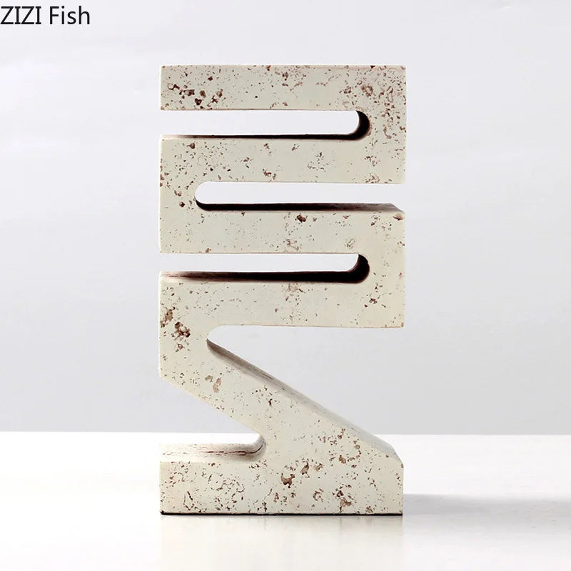 Afralia™ Modern Geometric Resin Sculpture Desk Decoration for Aesthetic Room Decor