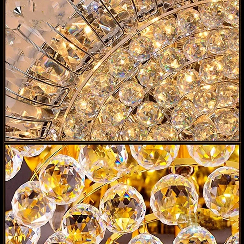 Afralia™ Lux Crystal LED Ceiling Light for Living Room & Bedroom