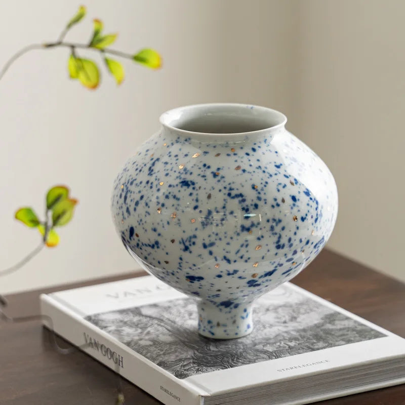 Afralia™ Chinese Retro Ceramic Vase Flower Arrangement Handmade Home Decor