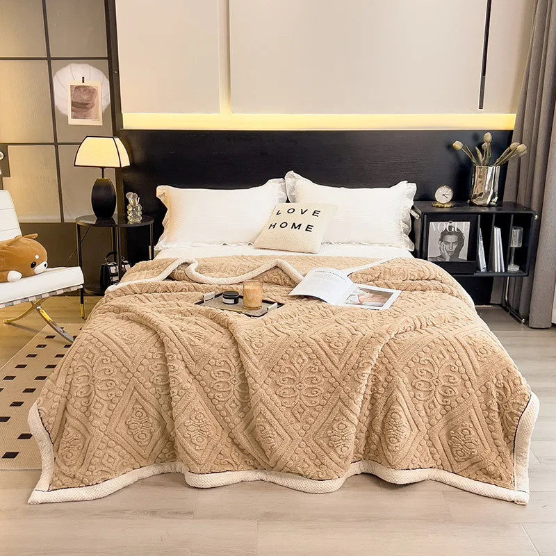 Afralia™ Soft Velvet Blanket: Thick Coral Fleece, Multi Functional Sofa Cover for Winter