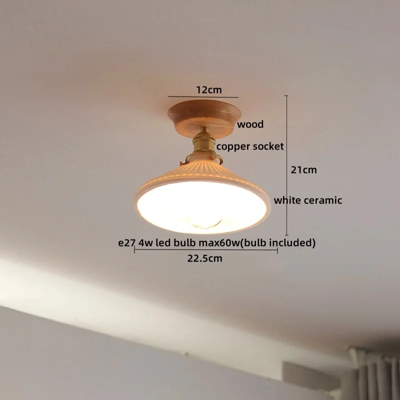 Afralia™ Amber Glass LED Ceiling Lights Modern Decoration for Home Porch Restaurant