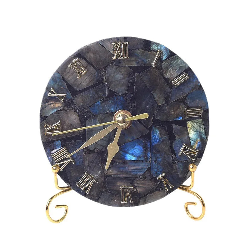 Afralia™ Agate Stone Gold Digital Clock for Home Decoration
