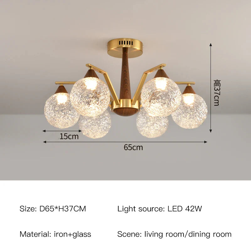 Afralia™ LED Glass Ball Chandelier for Home Decor Lighting