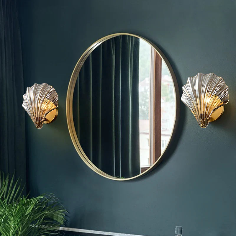 Afralia™ Glass Copper LED Wall Lamp for Home Indoor Decor - Modern Nordic Wandlamp