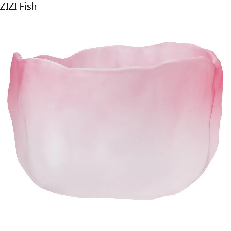 Afralia™ Pink Glass Tea Cups with Saucer Set for Afternoon Tea or Coffee