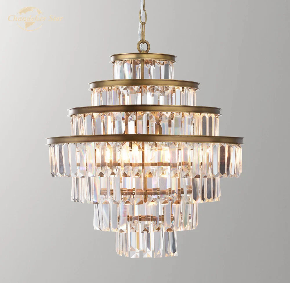Afralia™ Crystal Pendant Chandeliers Modern Round Hanging Lamps for Bedroom & Living Room