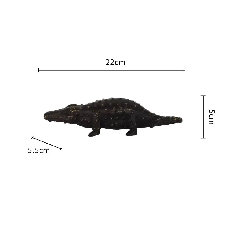 Afralia™ Golden Crocodile Sculpture Home Decor Figurines