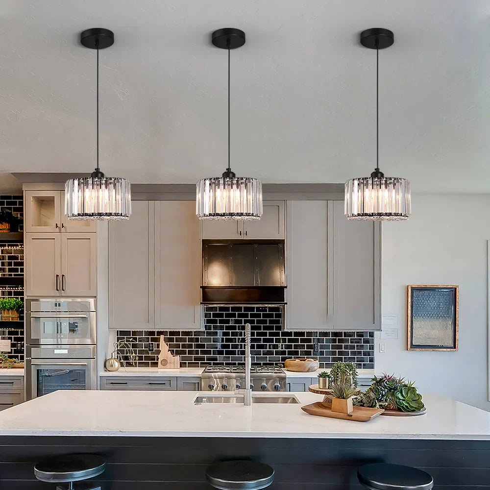 Afralia™ Glass LED Chandelier Ceiling Light Modern Living Dining Room Fixture