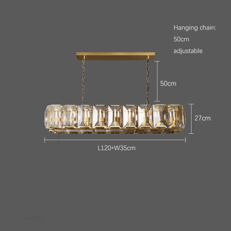 Afralia™ LED Crystal Chandelier Lustre Hanging Lamps for Dinning Room