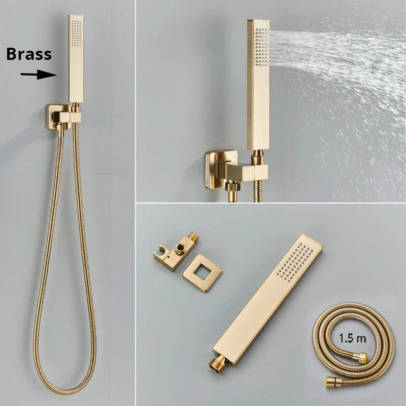 Afralia™ 3-Way Shower System with Rainfall Waterfall Head and Bathtub Mixer Tap.