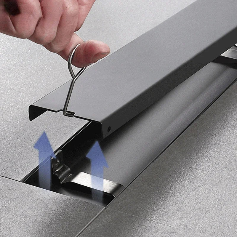 Afralia™ Stainless Steel Shower Drain with Tile Insert Cover by Invisible Floor Drains