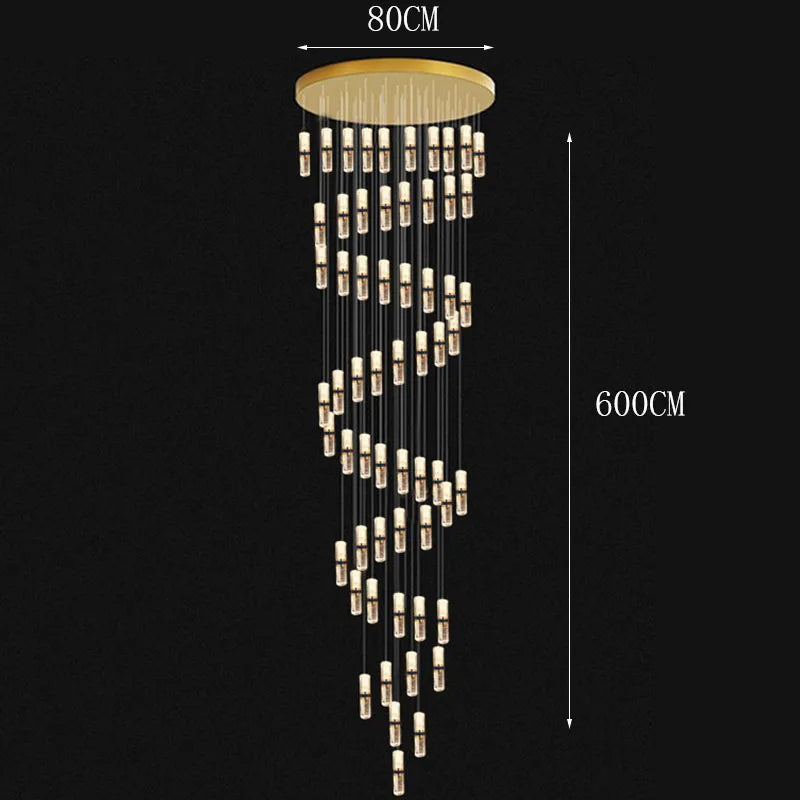 Afralia™ Modern Stair Chandelier Pendant Light LED Ceiling Lamp for Living Room