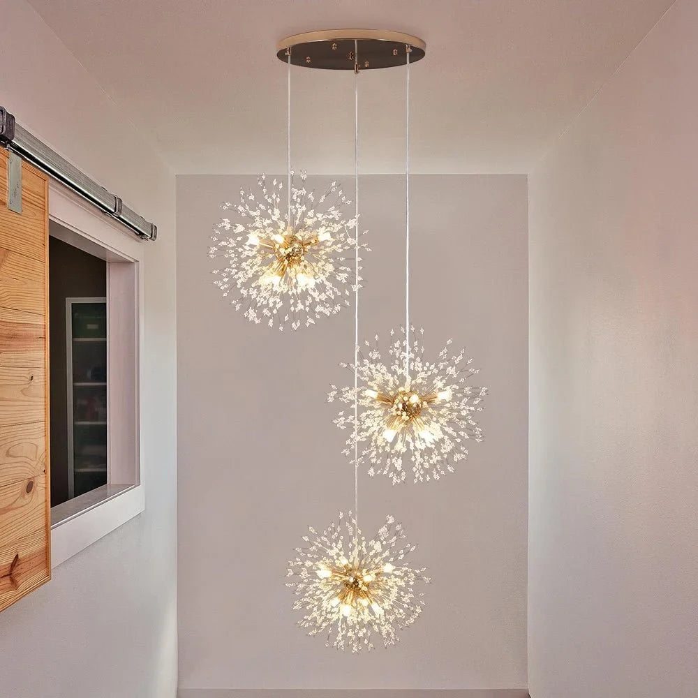 Afralia™ Modern Silver LED Chandelier for Staircase Loft Living Room Lobby