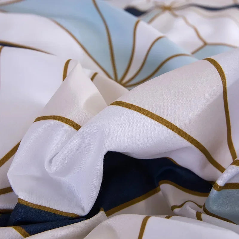 Geometric Stripe Bedding Set by Afralia™: Queen, King, Full, Single, Double Sizes