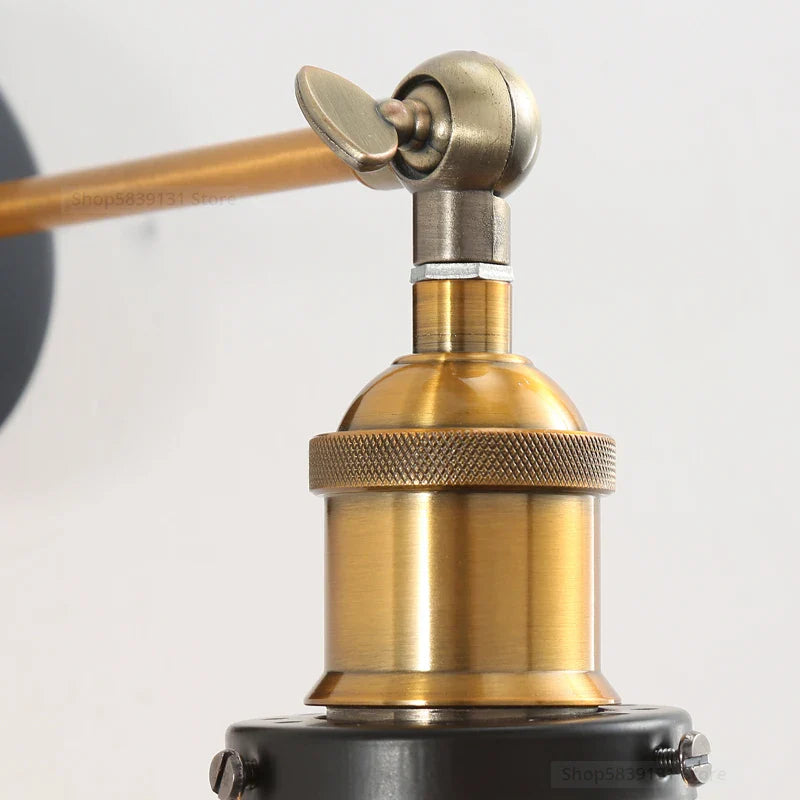 Afralia™ Industrial Vintage Loft Style Wall Lamp Bedside Sconce Glass Iron Art E27