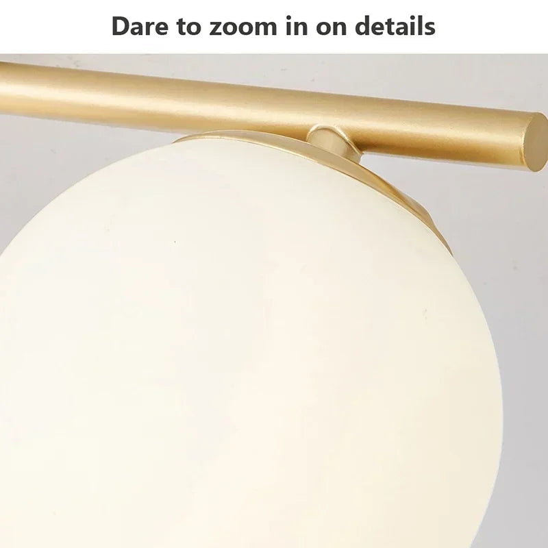 Afralia™ Nordic Glass LED Ceiling Light for Corridor, Entrance, Bedroom - Golden Dining Room Balcony Lighting