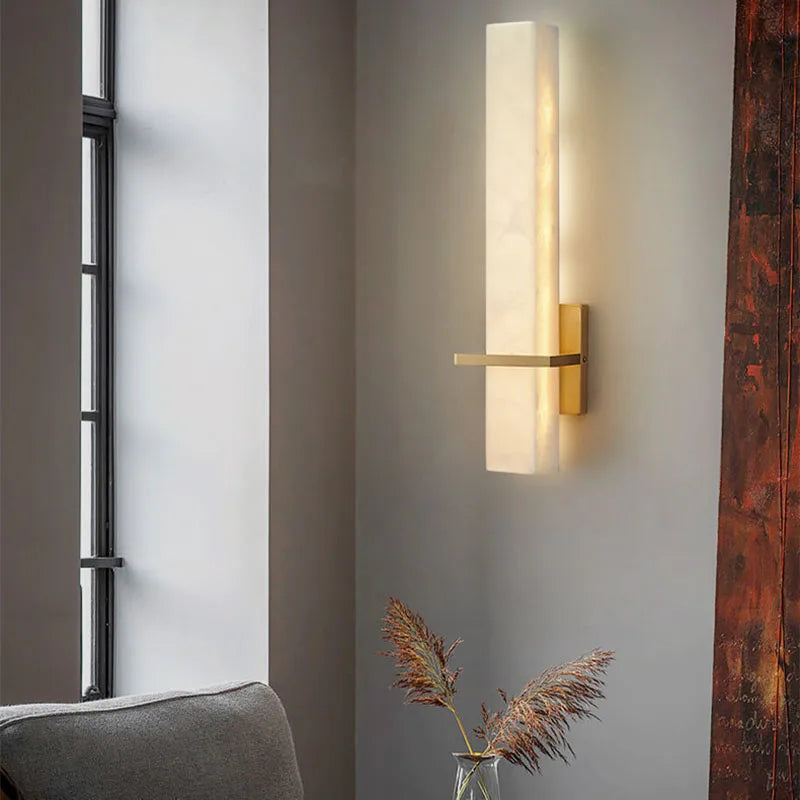 Afralia™ Marble Wall Lamp: Elegant Copper Sconce for Living Room, Bedroom, Dining Room