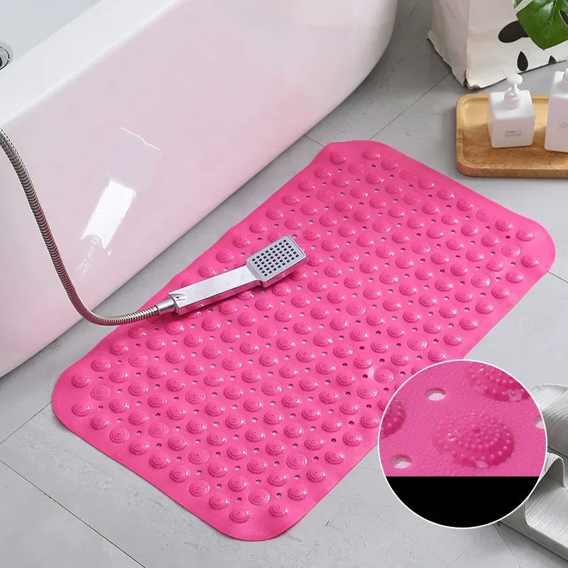 Afralia™ Non-Slip Bathtub Mat with Drain Hole and Suction Cups