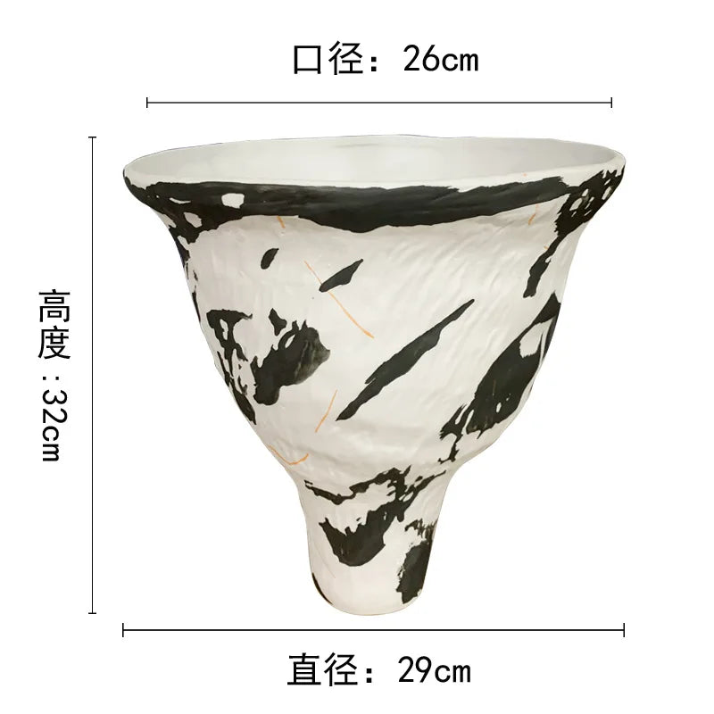 Afralia™ Abstract Clay Pot Colorful Ceramic Vase, Irregular Shape Flower Arrangement Home Decor
