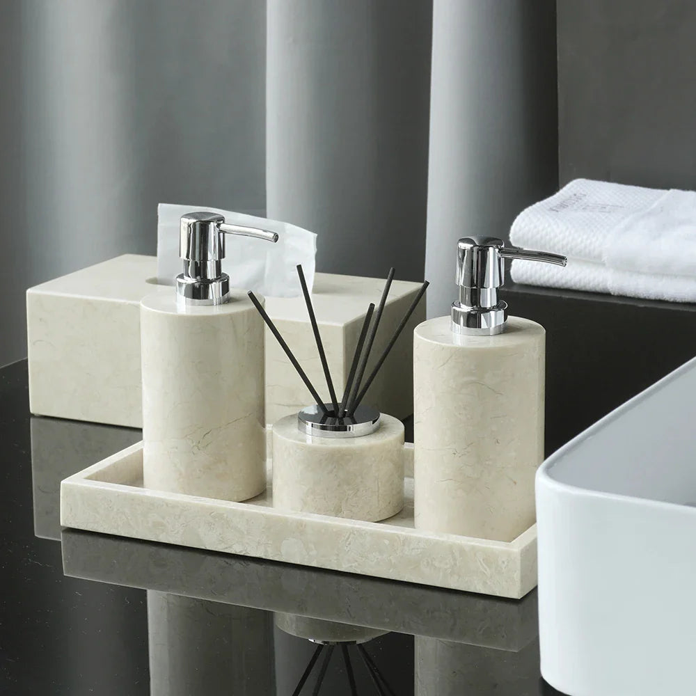 Afralia™ Marble Bathroom Accessories Set
