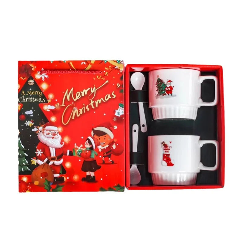 Afralia™ Santa Claus Ceramic Mug Gift Set