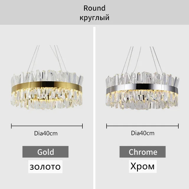 Afralia™ Luxury K9 Crystal Ceiling Chandelier LED Pendant Light for Living Room Bedroom Kitchen