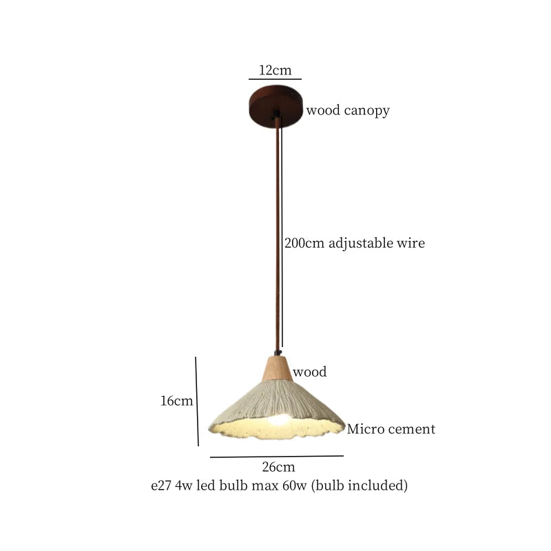 Afralia™ Vintage Micro Cement Pendant Lights - LED Interior Hanging Lamp for Living Room