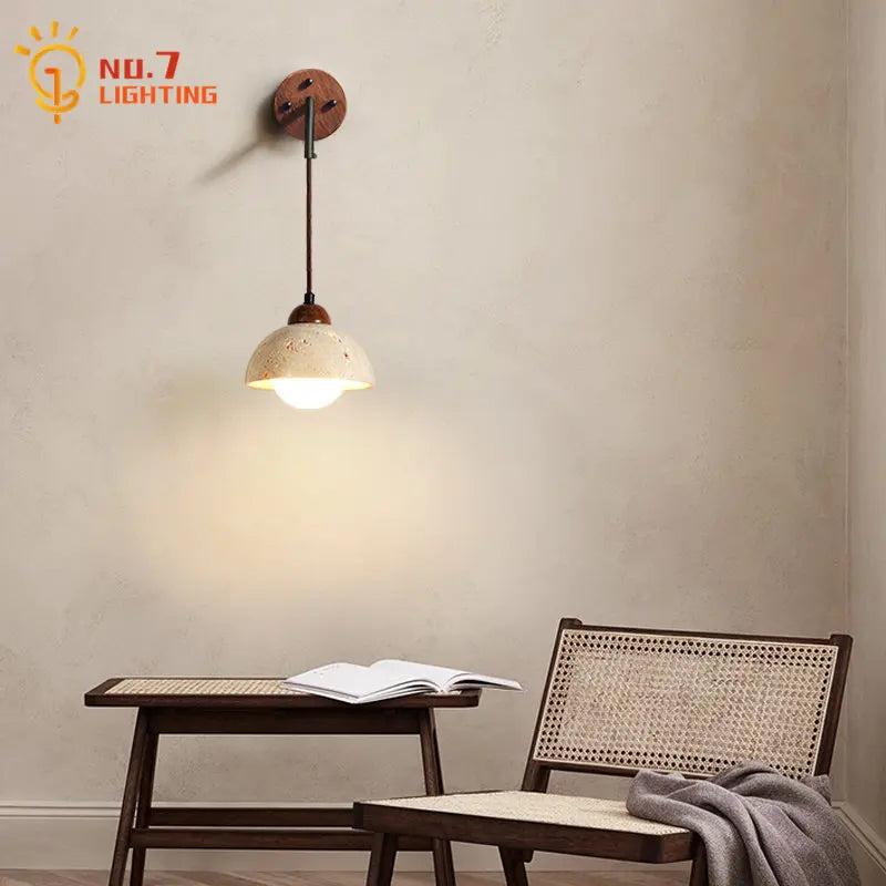 Afralia™ Yellow Cave Wall Lamp with Pull Switch for Bedroom and Living Room