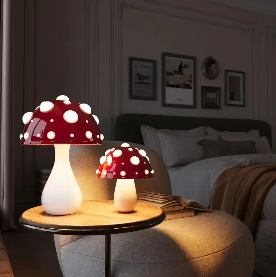 Afralia™ Tricolored LED Mushroom Desk Lamp for Living Room and Bedside