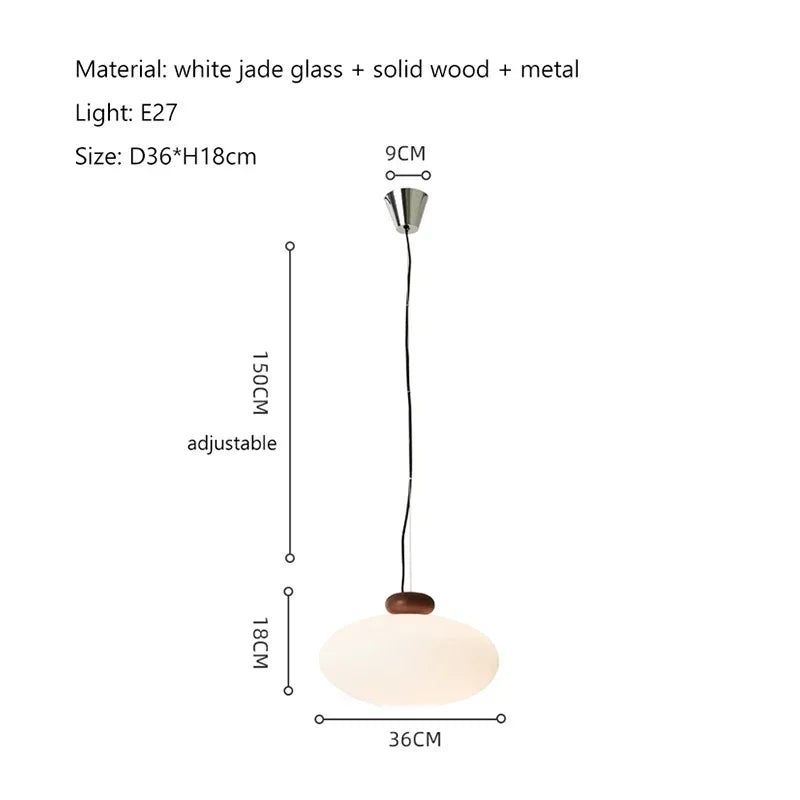 Afralia™ Nordic Wood Glass Pendant Light Chandelier for Dining Room and Bar Home Decor