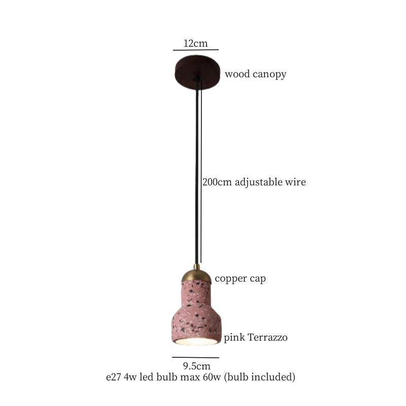 Afralia™ Terrazzo Copper LED Pendant Lamps for Kitchen Loft Bar Living Room