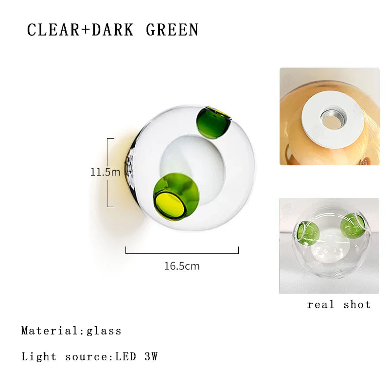 Afralia™ Glass Wall Sconce LED Light Fixture for Living Room & Aisle Decor