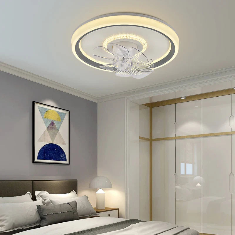 Afralia™ 6-Speed LED Ceiling Fan Light for Living Room - 360° Rotation