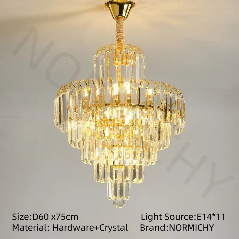 Afralia™ Crystal Gold Chandelier: Luxury Nordic LED Lighting for Home Decor