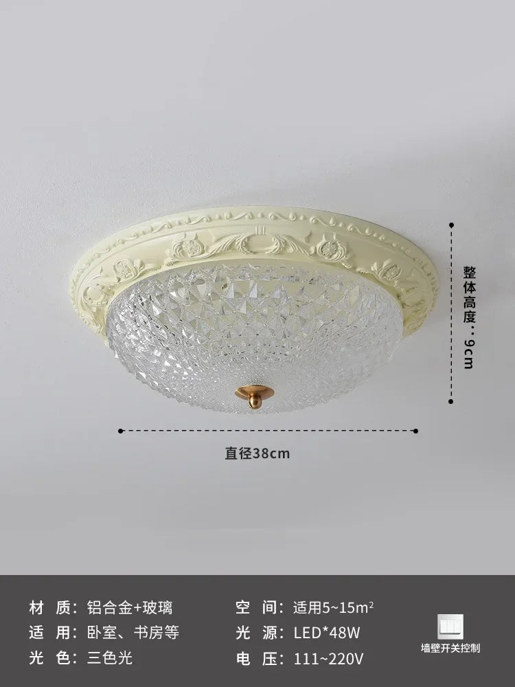 Afralia™ Cream Wind LED Iron Glass Ceiling Light - Retro Design, Bauhaus Style