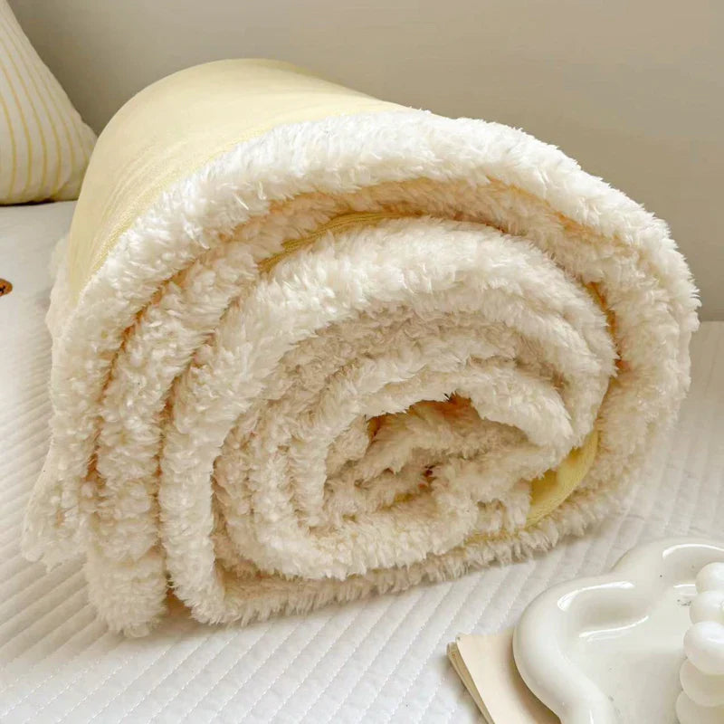 Afralia™ Plush Lamb Wool Bed Blanket, Soft Cozy Velvet, Warm Fluffy Flannel, 150x200cm, 200x230cm