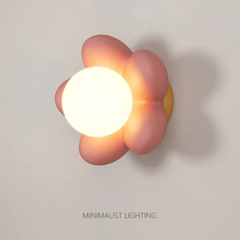 Afralia™ Cream Flower Wall Lamp: Nordic Style Indoor Lighting for Living Room and Bedroom