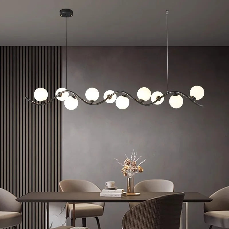 Afralia™ Modern Dine Room Pendant Light LED Chandelier Ceiling Lamp Interior Lighting